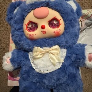 Baby three V1 400% blue plush bear
